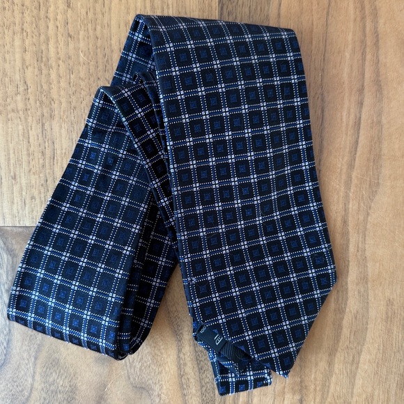Ermenegildo Zegna Navy Checkered Tie